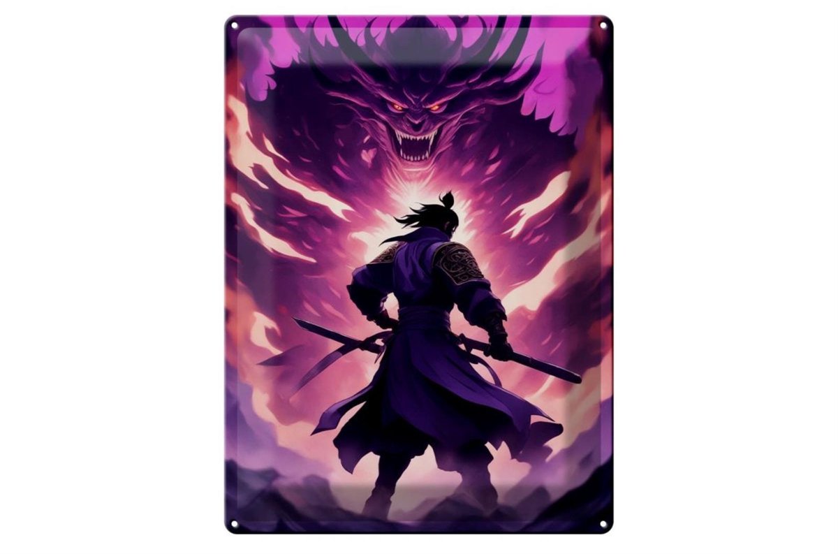 Blechschild 20x30cm Geläuteter Samurai