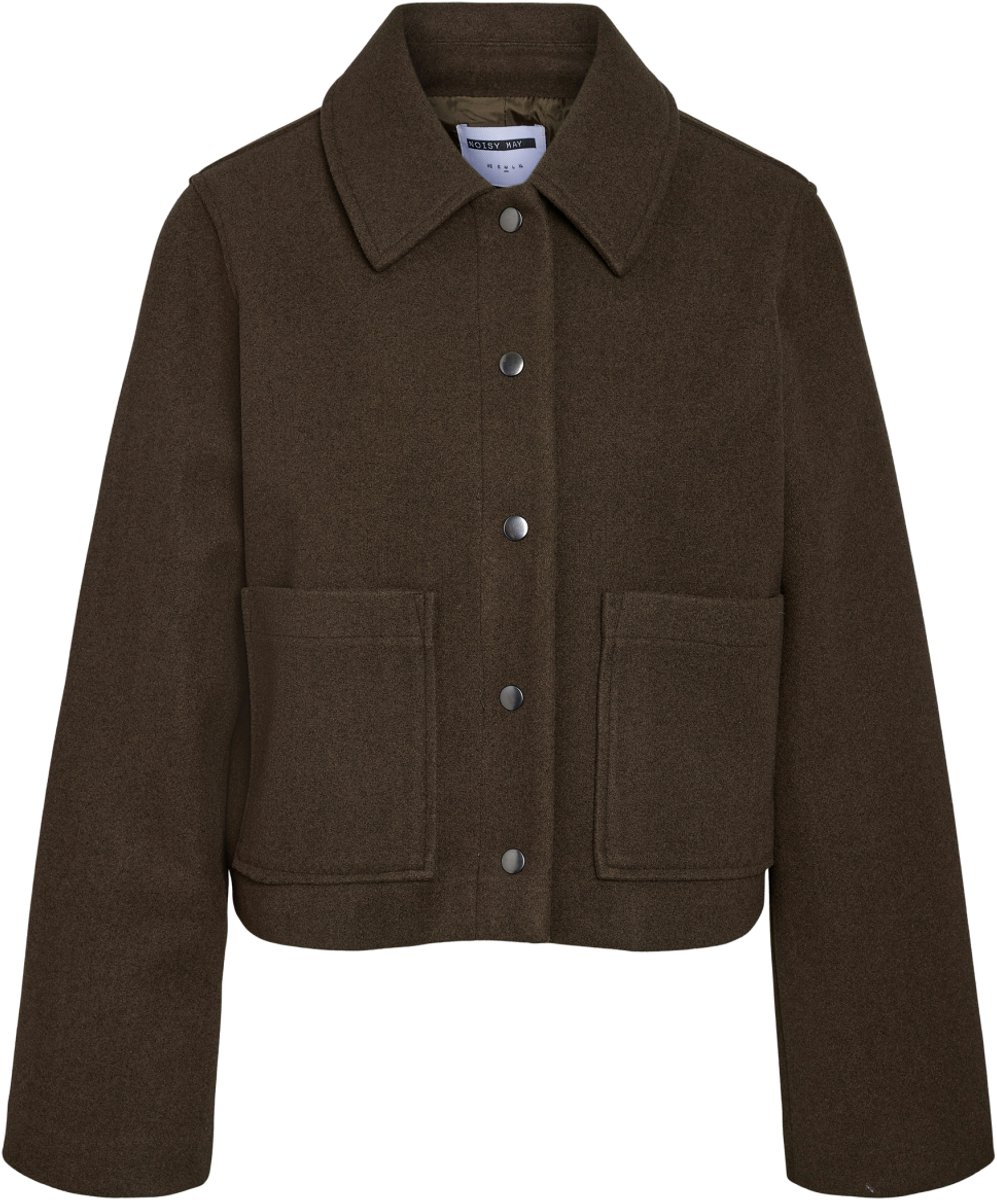 Noisy may Jas Nmlucy Short Jacket Noos 27037762 Chocolate Brown/melange Dames Maat - M