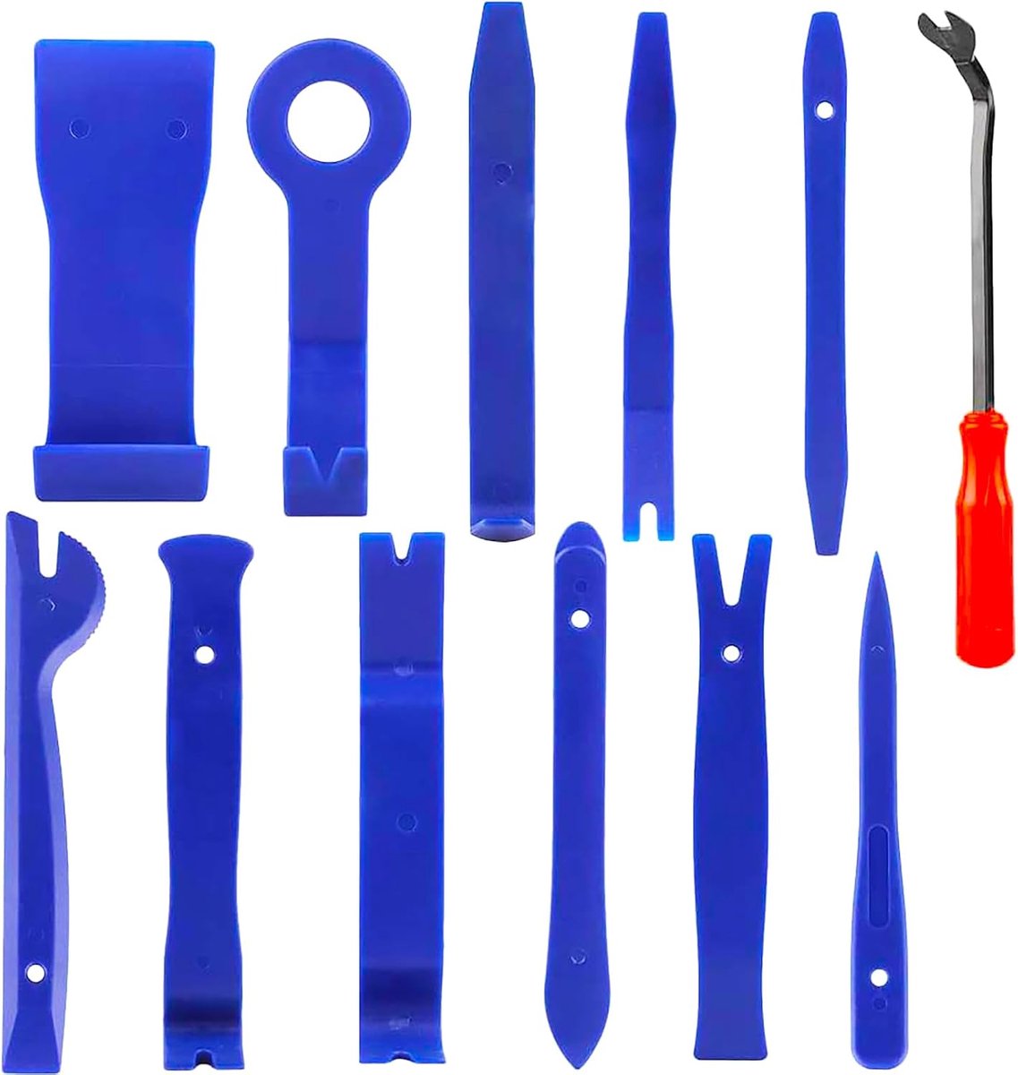 12 stuks, demontagegereedschap voor autopaneelhouder, radio, dashboardgereedschap voor auto, demontagekit voor interieur, kunststof en auto (blauw)