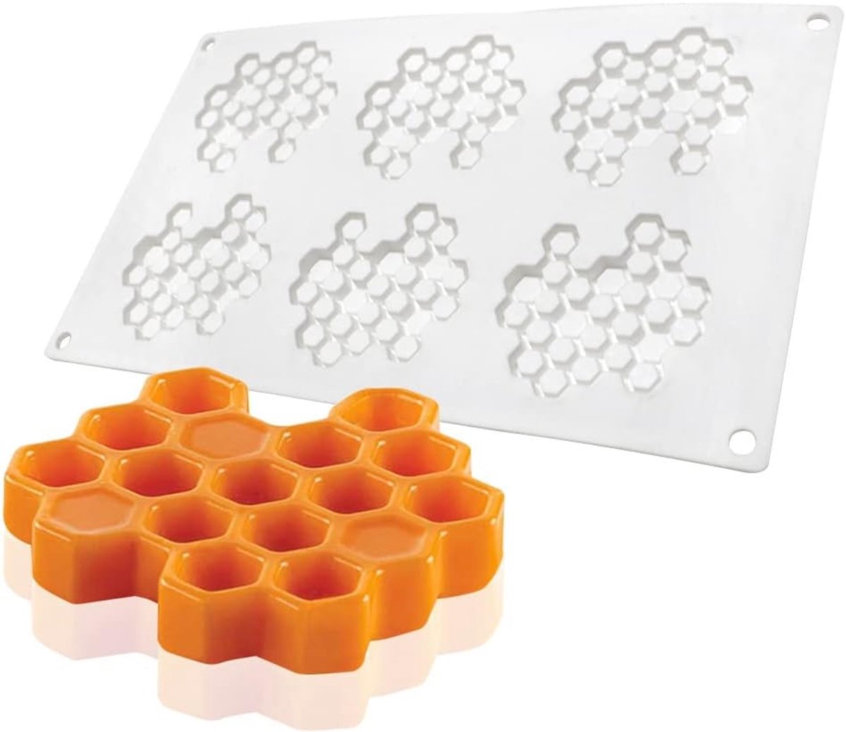 Siliconen honingraatvormen - honingraatvormige fondantvormen - bakvormen Geschikt voor taart, chocolade en snoep