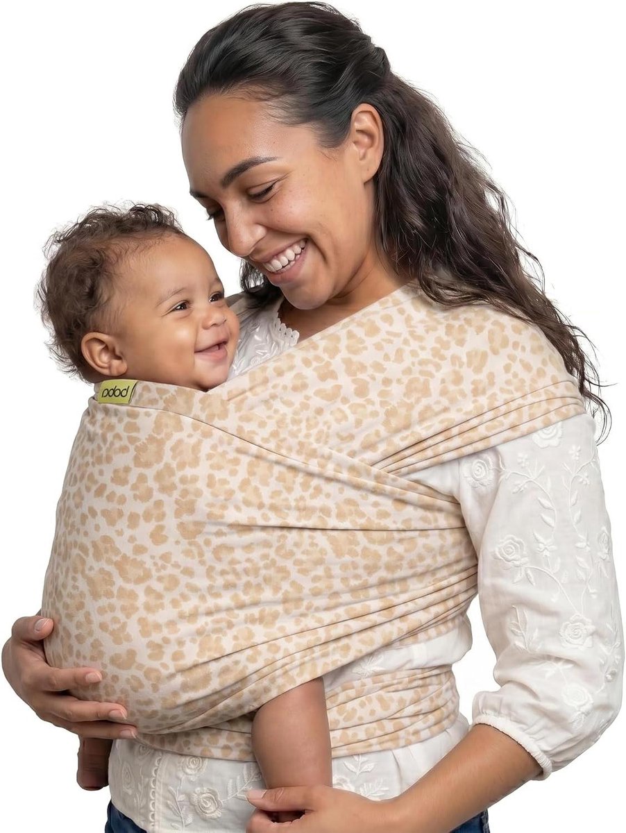 Baby Draagdoek - Draagzak Baby Sling - Baby Comfort - Heup Gezond Gecertificeerd - 3-15 kg - Sand Leopard