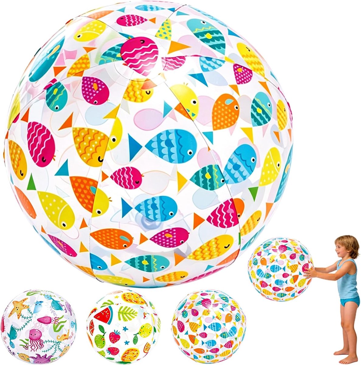 SnelShoppen - Opblaasbare Strandballen 20 Inch - Kleurige Inflatable Beach Balls voor Zwembad, Zomer Feest, Kinderen, Tuin en Strand Decoraties