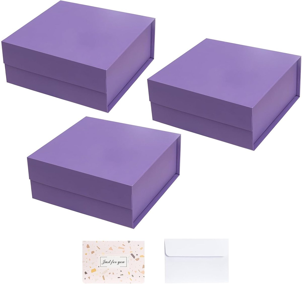 SnelShoppen - 6x6x3 Inch Paarse Cadeauboxen met Lids, Magnetische Cadeau Dozen met Riemen, Kleine Vouwdozen voor Verjaardag, Bruidsmeisje, Kerstcadeau