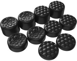 SnelShoppen - Ergonomische Thumb Grip Caps voor Steam Deck & PS Portal - 10 Stuks - 3 Hoogtes - Zwart - Diamond Grain & Crack Bomb Design