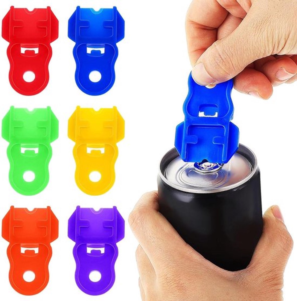 Gemakkelijke Blikopener Met Ring Pull voor Blikjes en Soda - Cola en Bier Opener - Handig Huishoudelijk Keukengerei - Plastic en Lekvrij - Frisdrankaccessoires