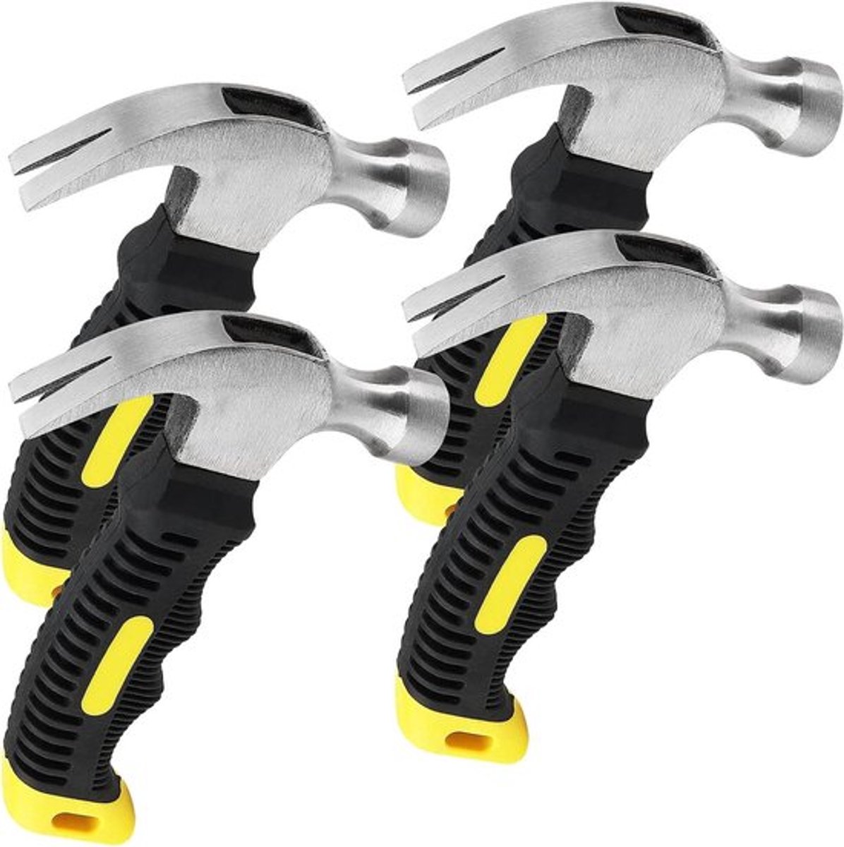 - Set van 4 kleine hamers met antislip handvat - 226 ml - Voor thuis en doe-het-zelf