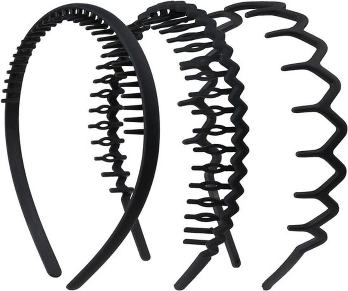 Haar kam set van 3 stuks met haaien tanden design - Plastic hoofdband voor golvend haar - Mode accessoire voor vrouwen, meisjes en mannen.