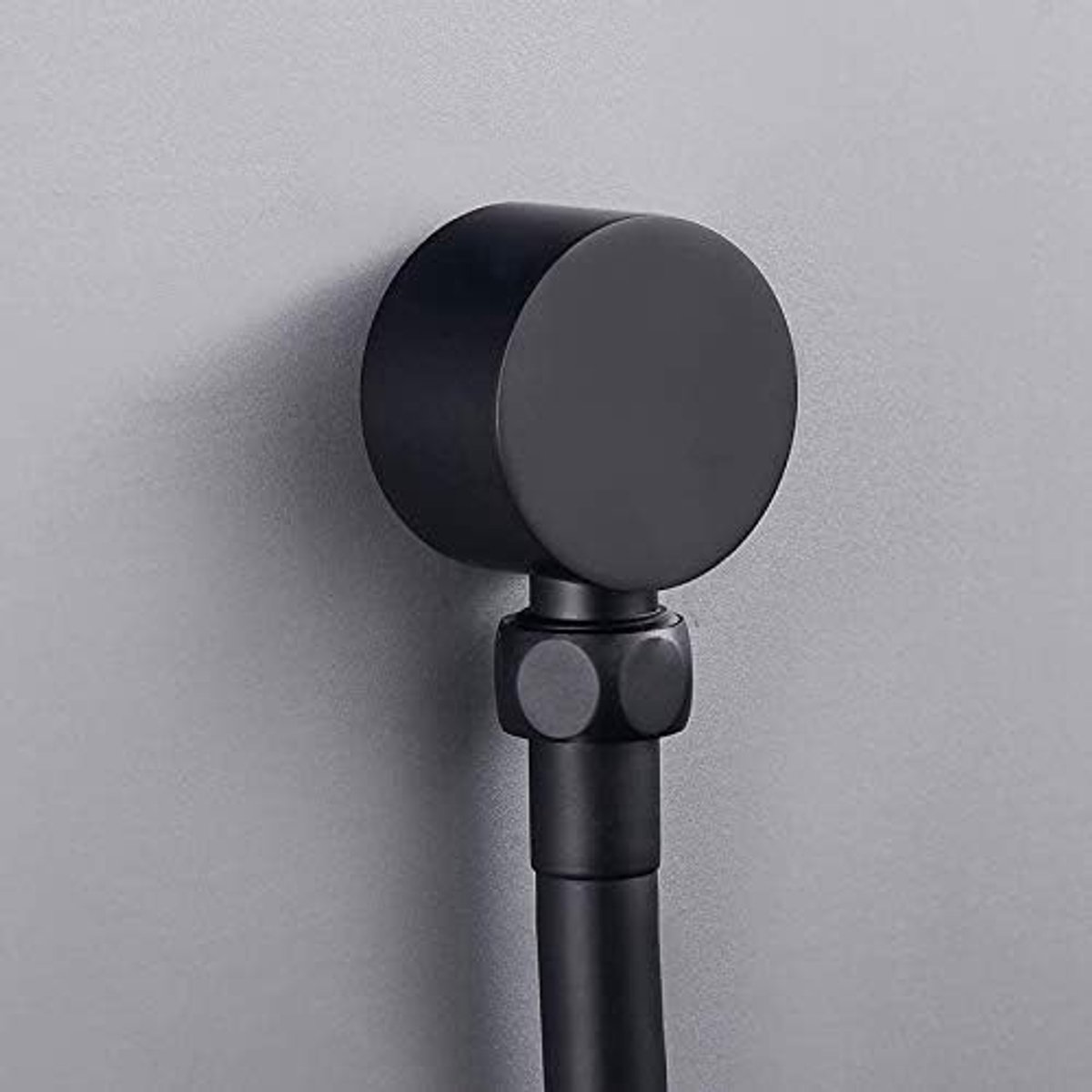 SnelShoppen - Wandmontage Elleboog G1/2 Inch Messing Douche Slang Connector - Ronde Wandmontage Douche Accessoires - Zwart voor Badkamer en Douche