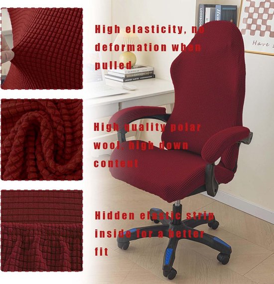 SnelShoppen - 4Pcs Gaming Chair Covers Wasbaar - Anti-Rutsch Zipper Gaming Chair Cover - Polyester en Elastane - Comfortabel en Ademend - Geschikt voo van snelshoppen — afbeelding 2