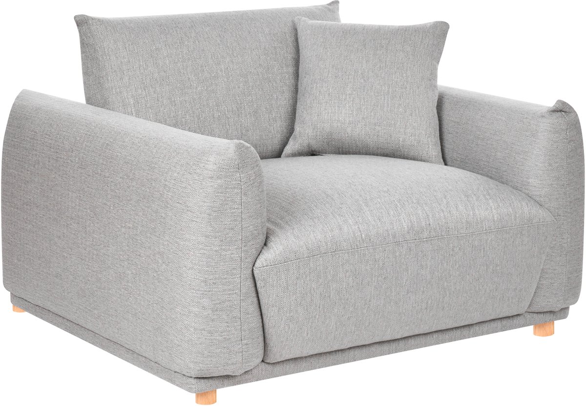 JUBEK - Fauteuil - Lichtgrijs - Polyester