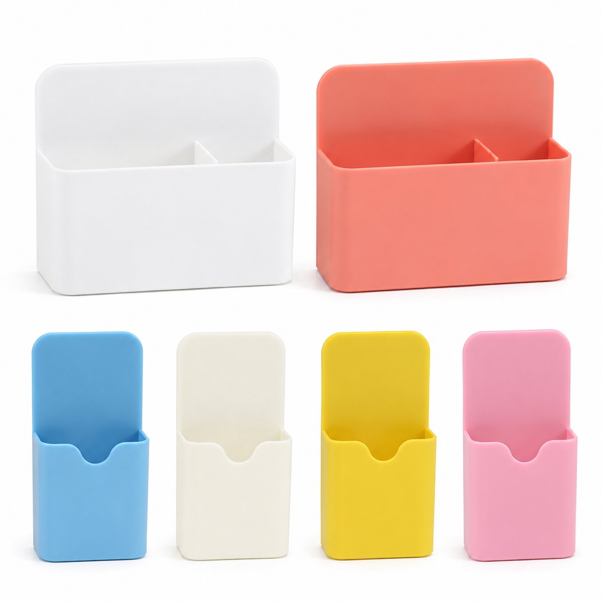 VHV - Magnetische Pennenhouder Set van 6 - Whiteboard Markerhouders in 2 Formaten - Meerkleurig - School, Kantoor en Koelkast