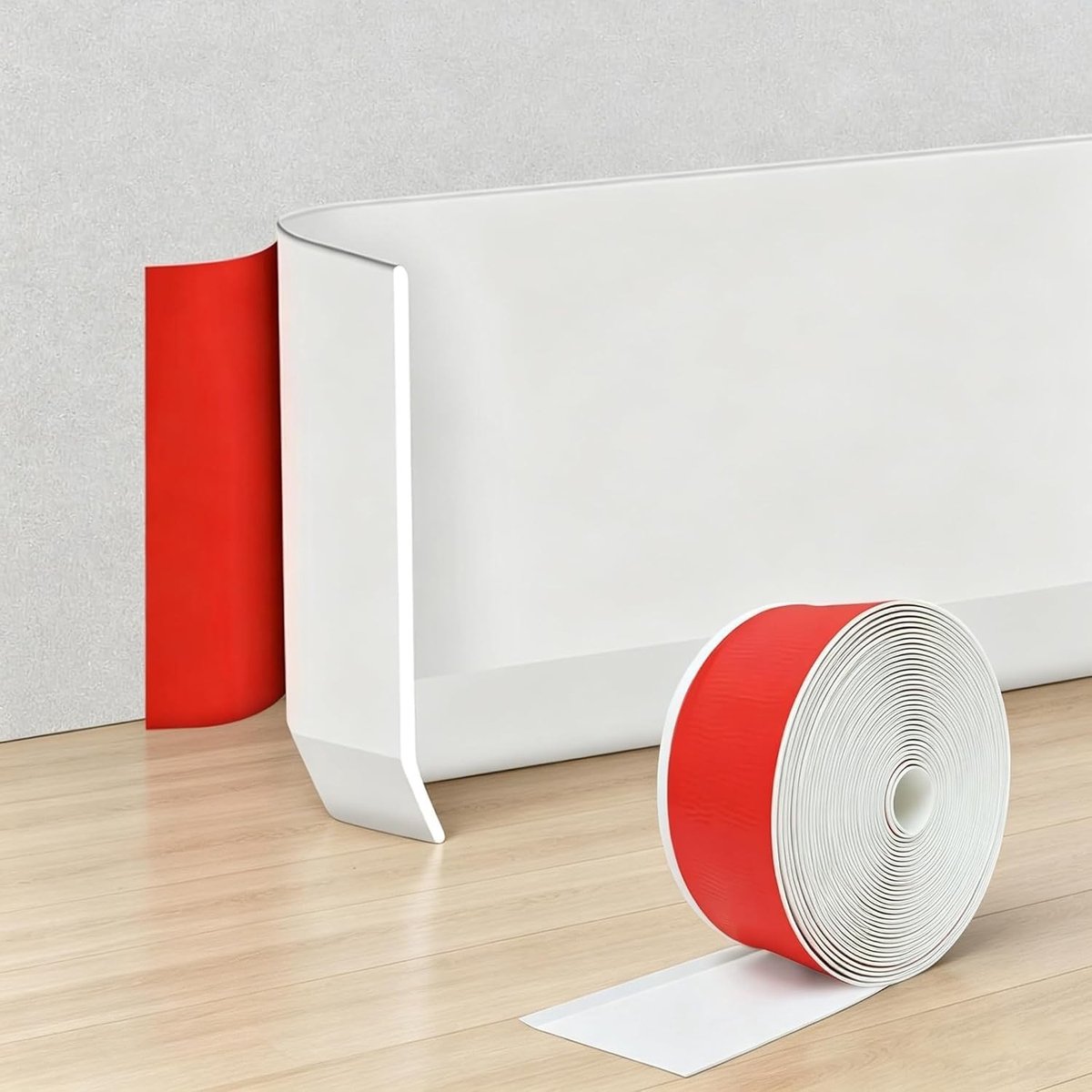 Zelfklevende Soft Plint van 10 cm x 3 m, Flexibele PVC Bangle Strip voor Keuken en Badkamer, Wit en Duurzaam