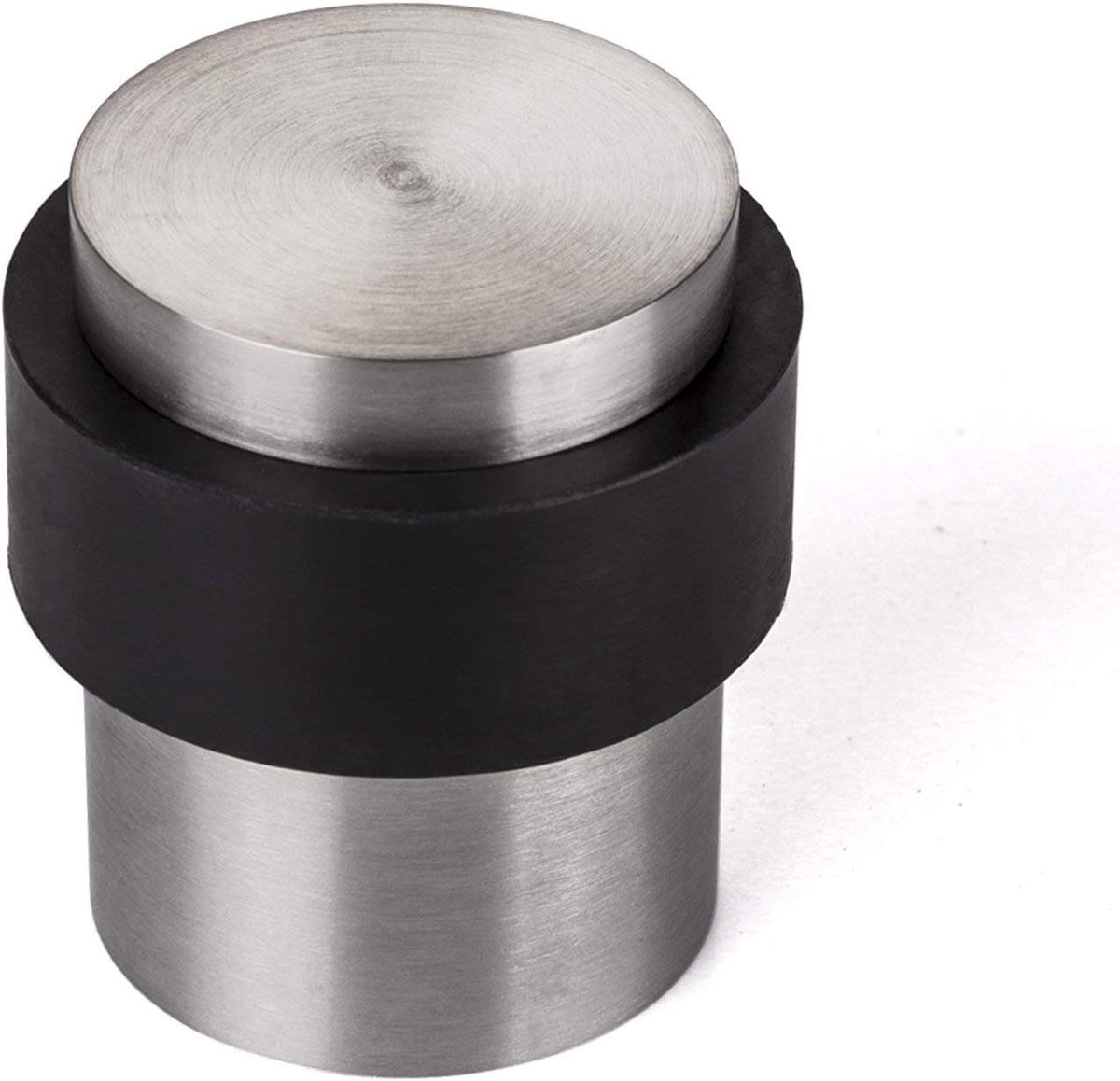 SnelShoppen - 1 x Vloerdeurstop THOR 40mm Hoogte - Duurzaam RVS Deurstoppers met Rubber Buffer - Vloermontage - Bescherming voor Deuren en Muren