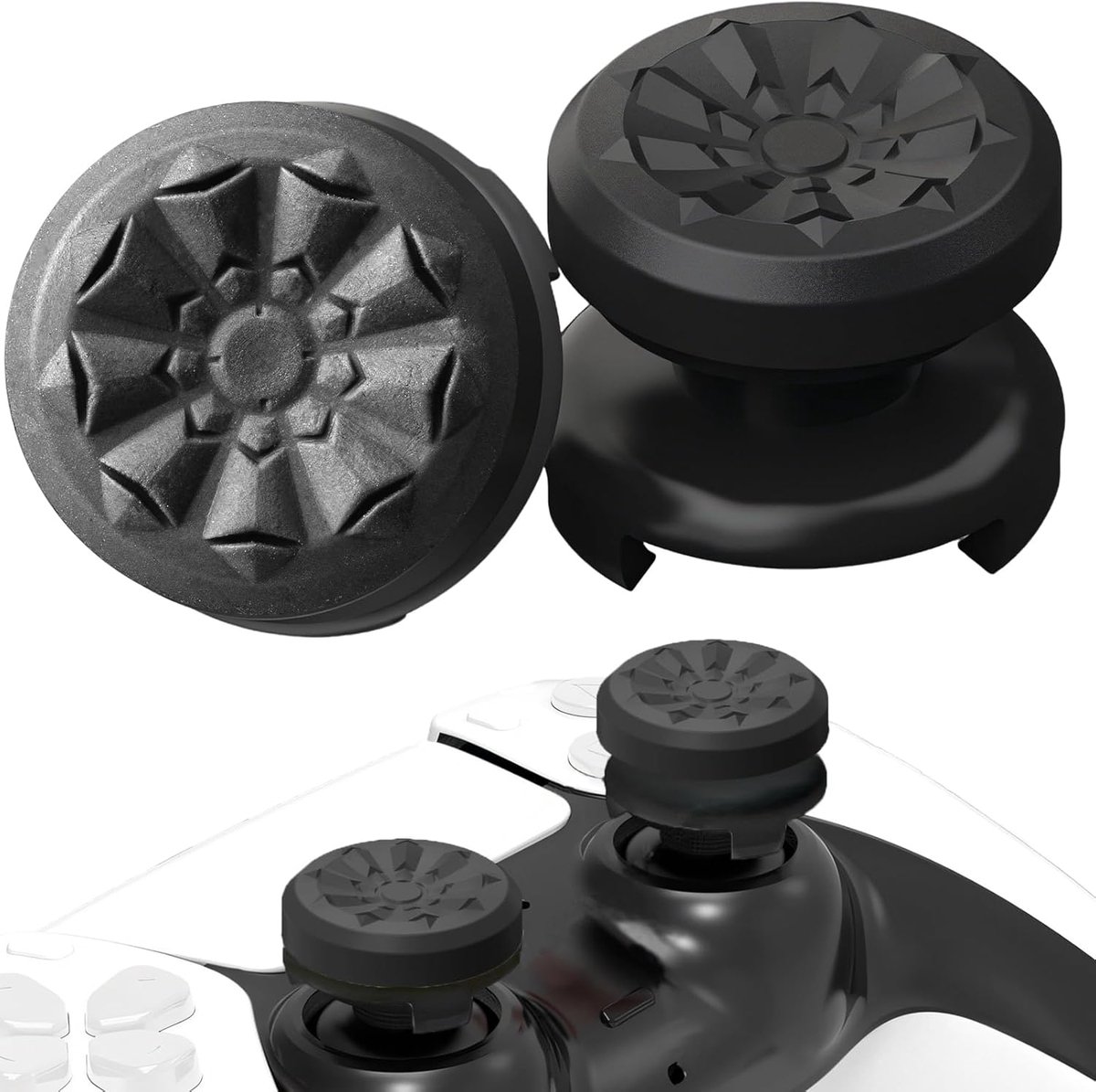 SnelShoppen - Silicone Thumbsticks Thumb Grips voor PS4 & PS5 Controller - 2 Stuks Joystick Caps - Ergonomisch, Comfortabel, Verbeterde Precisie, Zwar