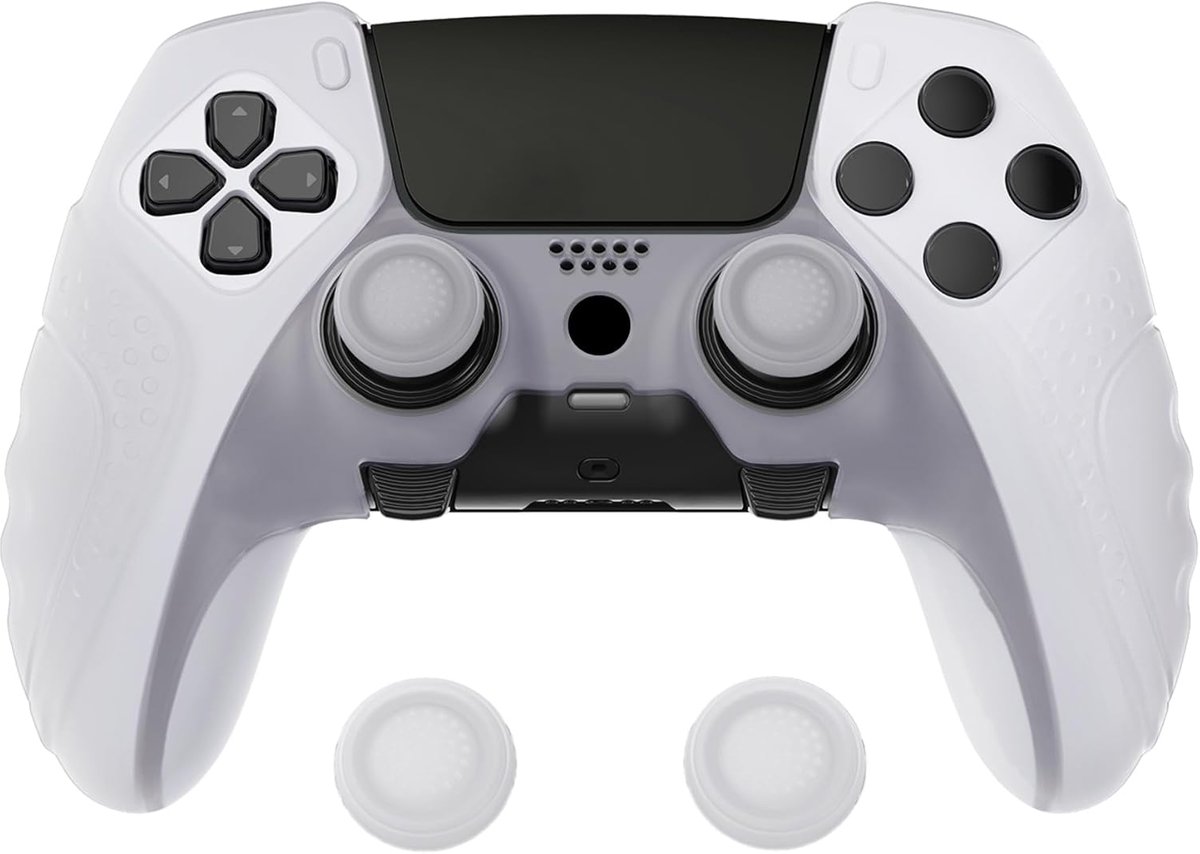 SnelShoppen - PlayVital Beschermhoes voor PS5 Edge Controller - Anti-Slip Silicone Case met Thumb Grip Caps - Zweetbestendig en Ergonomisch - Guardian