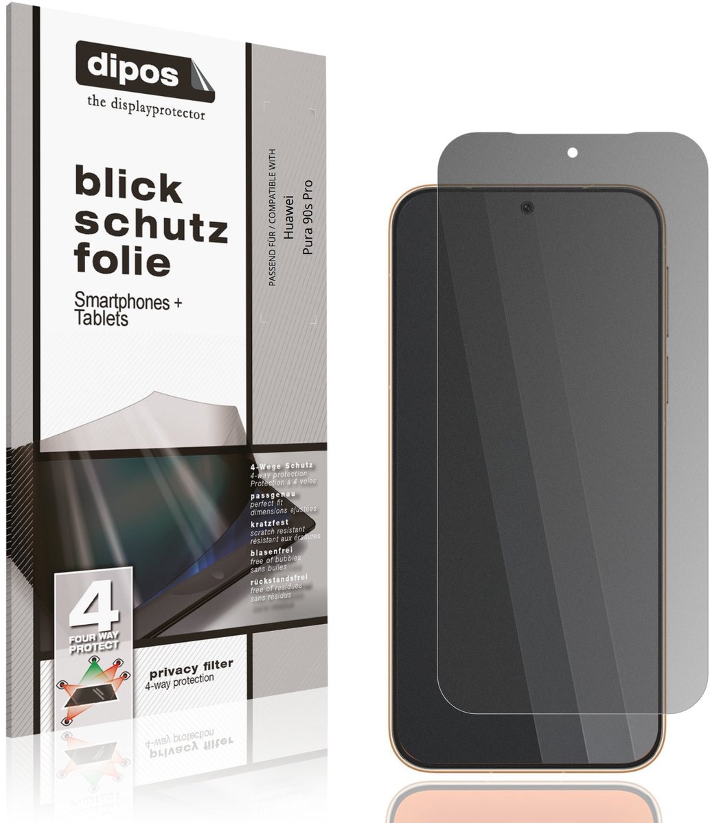dipos – Matte Privacy Screenprotector geschikt voor Huawei Pura 90s Pro | Anti-Spy Beschermfolie