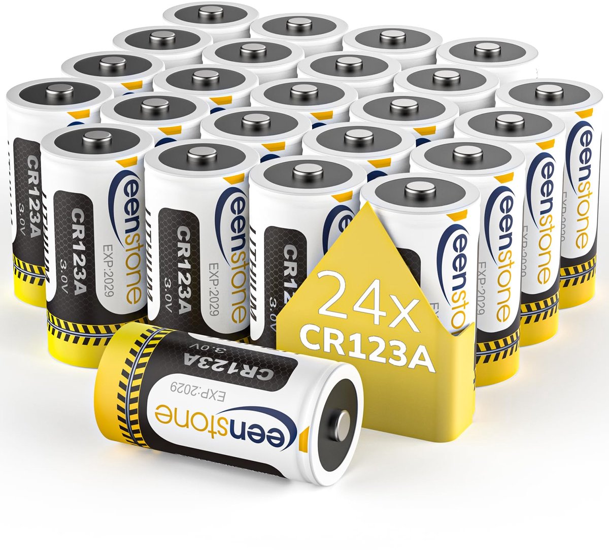 SnelShoppen - 24 Stuks CR123A 3V Lithium Batterijen, 1600mAh Wegwerpbatterijen voor Zaklamp, Camera, Microfoon en Slimme Apparaten - Niet voor Arlo