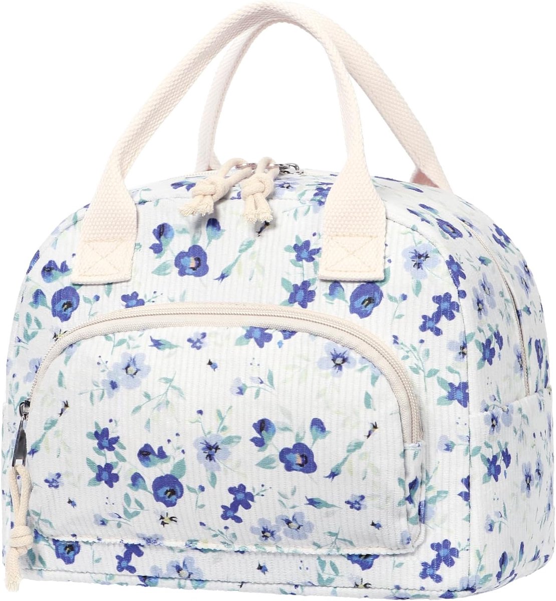 SnelShoppen - Insulated Lunch Bag voor Vrouwen - Herbruikbare Koelbox - Grote Capaciteit - Lekvrije Schattige Corduroy Lunchtas voor Werk, Kantoor, Re
