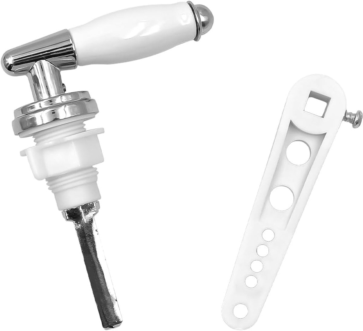 SnelShoppen - Ceramic toilet set met verstelbare arm voor toilet en wastafel, wit, hoogwaardig keramiek en zinklegering, eenvoudig te installeren, duu