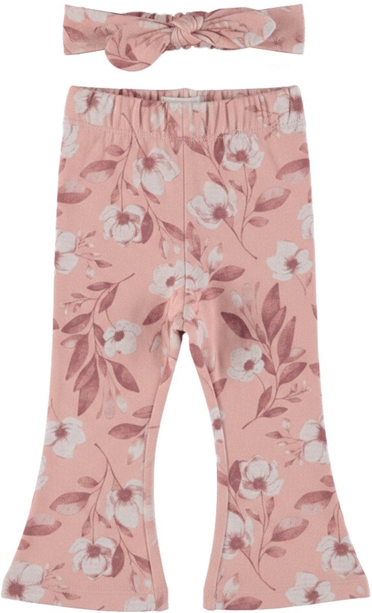 Dirkje Meisjes Flared Broek + Haarband - Misty rose