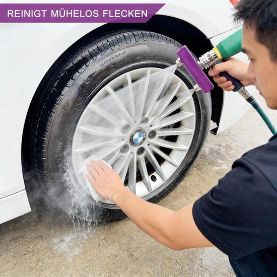SnelShoppen - 2-in-1 Hoge Druk Hogedrukreiniger Dubbele Spuit Purple - 5 Verwisselbare Spuitmonden 0°-65°, 4000 PSI, Aluminium + Keramische Kern, Idea van Snelshoppen — afbeelding 5