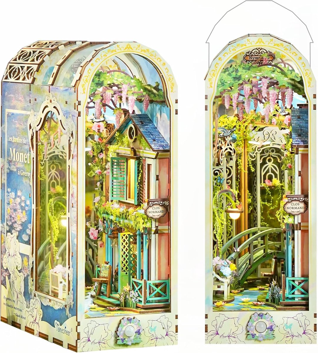 SnelShoppen - Tonecheer 3D Houten Puzzel Boek Nook Kit voor Volwassenen, Miniatuur Huis met Licht, Perfecte Cadeau voor Tuinliefhebbers en Creatieve G