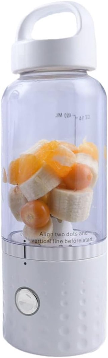 SnelShoppen - Portable Smoothie Maker voor onderweg, 500ml, verwisselbare fles, USB oplaadbaar, vaatwasserbestendig, lichtgewicht blender voor vershei