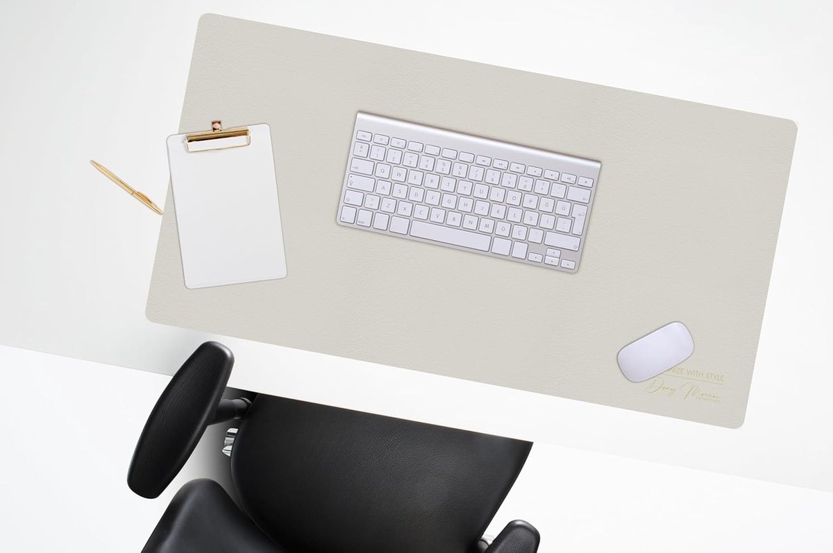 SnelShoppen - Desk Pad met Gouden Print en Pastelkleuren - 80x40 cm, Waterafstotend, Duurzaam, Roll-up, Ideaal voor Thuiswerkplek, Kantoor, Studenten