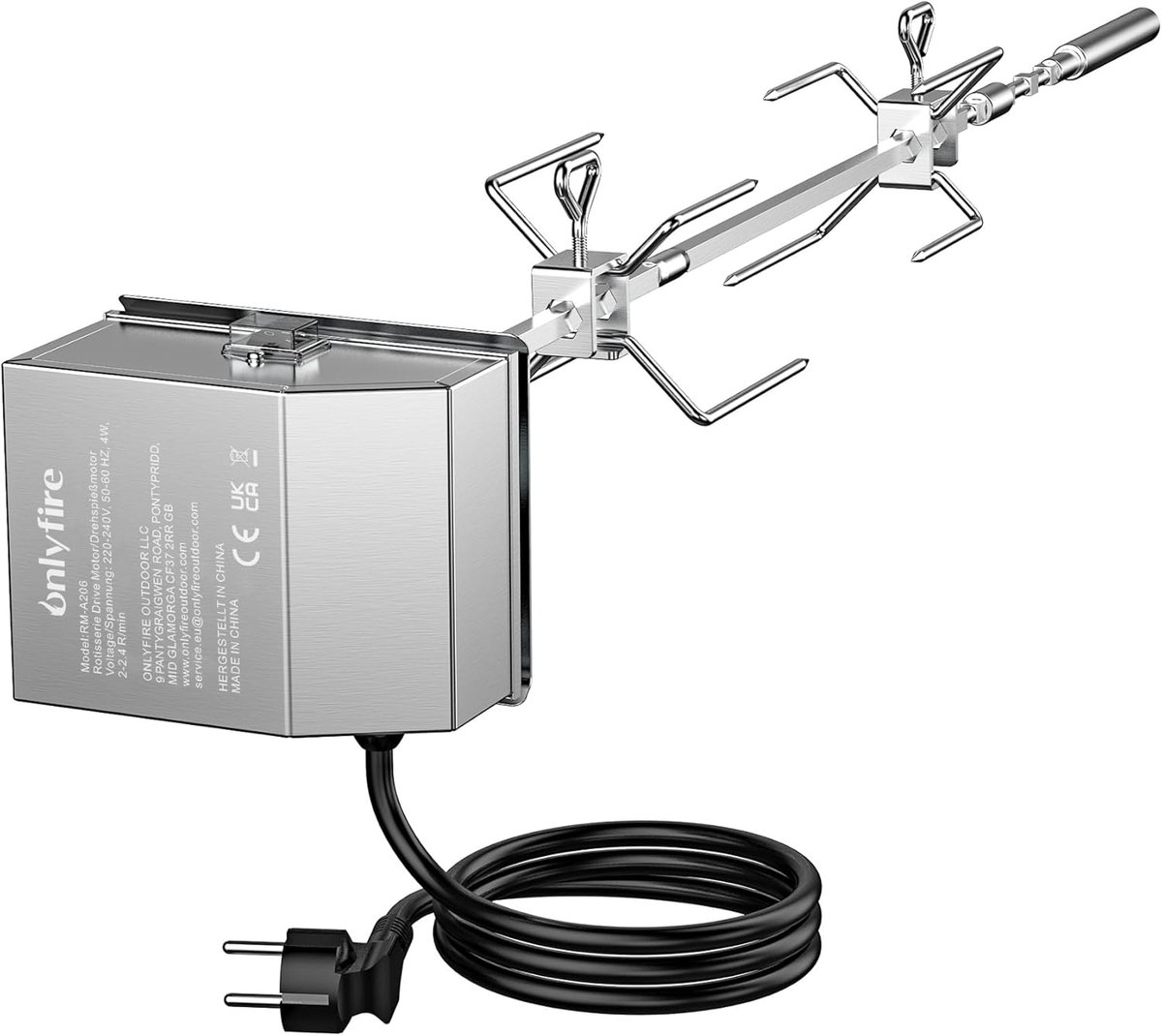 SnelShoppen - Rotisserie Set voor Gasbarbecue - RVS Grill Spies met Vleesvorken voor Weber Spirit & Spirit II 200/300 Series - Perfect voor Tuinfeest