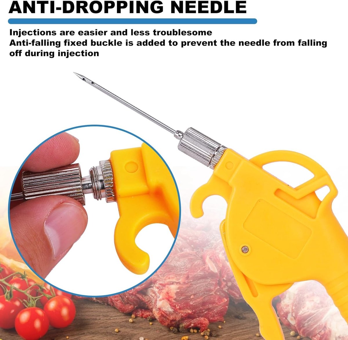 SnelShoppen - Elektrische Marinade Spuit, 50W Vleesinjector, Zoutinjectiepomp, Perfect voor BBQ, Marinerend Vlees, Kip, Rundvlees, Keukenaccessoire vo