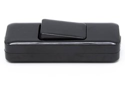 SnelShoppen - CABLEPELADO Enkele Polen Schakelaar, Torpedo Schakelaar met Schroefcontacten, AC 250V 2A, Geschikt voor Tafellampen, PVC, IP20, Zwart