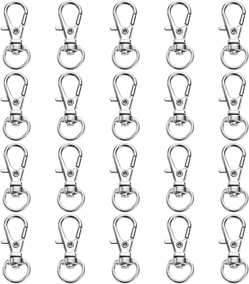 SnelShoppen - 20 Stuks Sleutelhangers met Swivel Karabijnhaak, Lobster Clasp, Metalen Sleutelhanger, DIY Accessoires voor Sieraden en Creatieve Projec