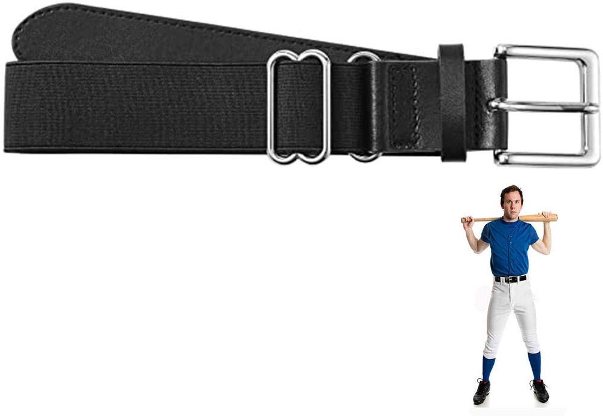 Dailygoods- Honkbalriem Verstelbaar - Softbalriem - Heupriem voor Heren/Jongeren - Elastische Banden - Leer/Rubber - 70-130 cm Verstelbaar - Sportriem