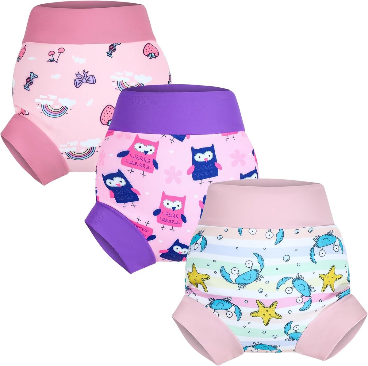 SnelShoppen - Herbruikbare Zwemluier voor Baby's - 3 Pack - Ultra Zacht, Waterdicht, Geschikt voor Jongens en Meisjes - Perfect voor Zwembad en Strand
