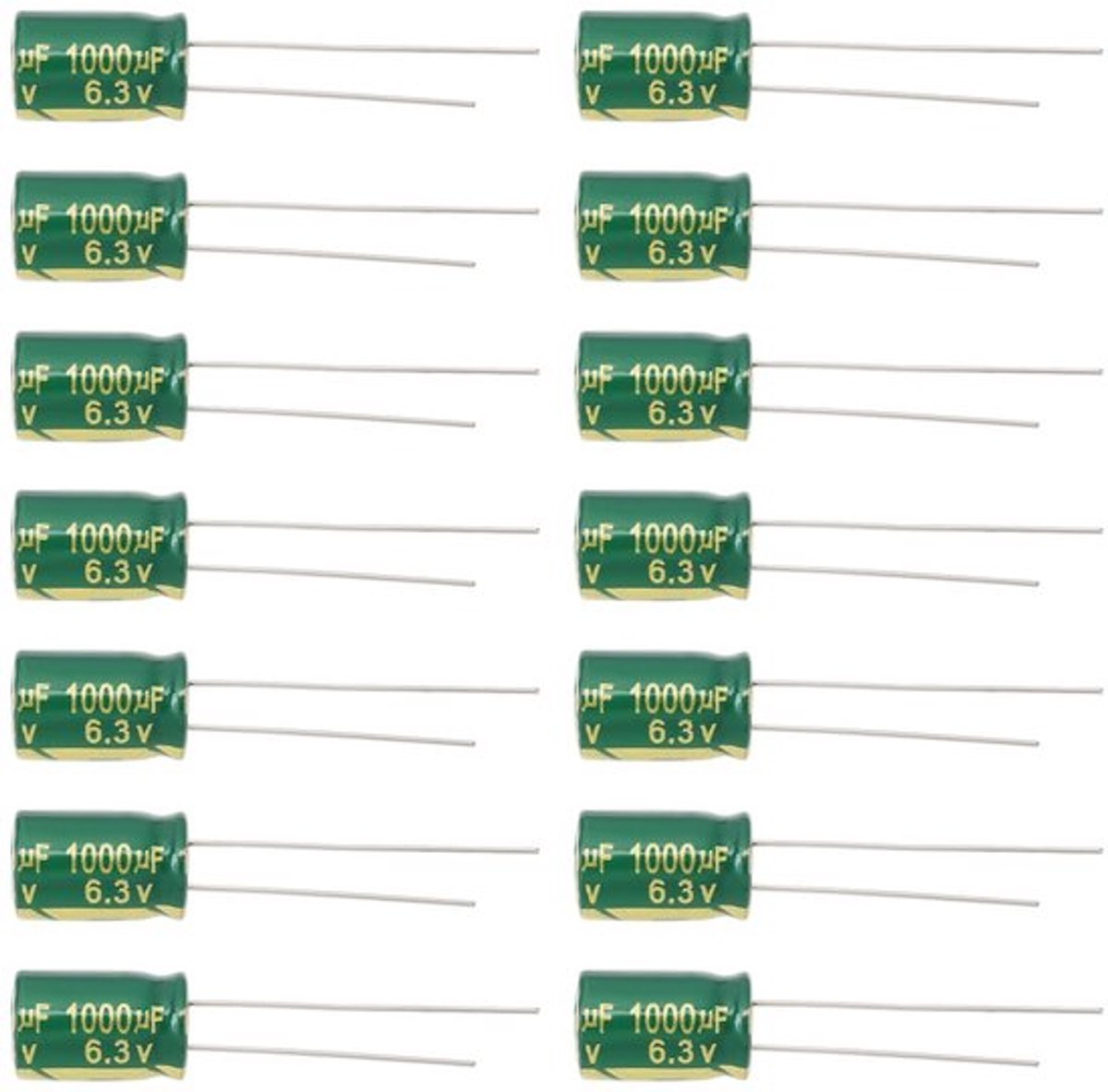 1000 uF Condensatoren - Elektrolytische Condensatoren - Compact formaat - Aluminium Radiaal - Hoogwaardige prestaties - Geschikt voor TV...