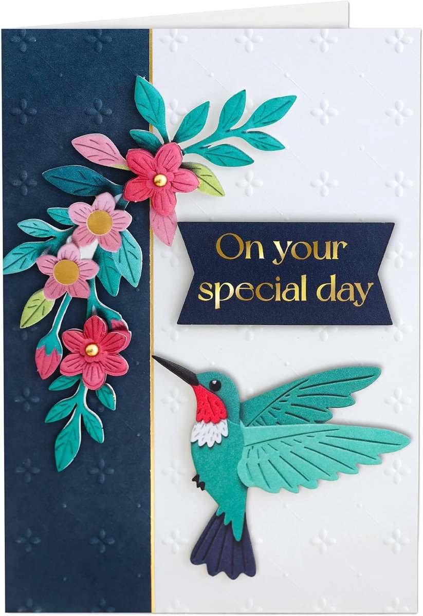 SnelShoppen - 3D Wenskaart met Envelop en Seal Sticker - Kolibrie - Voor speciale dagen, verjaardagen, feesten, gepersonaliseerd, kleurrijk, uniek ont