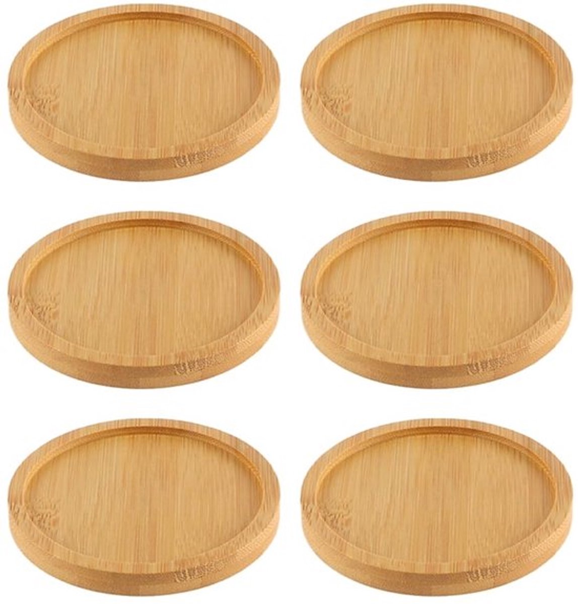 Kaarsenhouder Houten Plaat - Set van 6 - Buitendiameter 9 cm - Eetkamerdecoratie - Bruiloftdecoratie - Romantische Sfeer - Kaarsenplaat