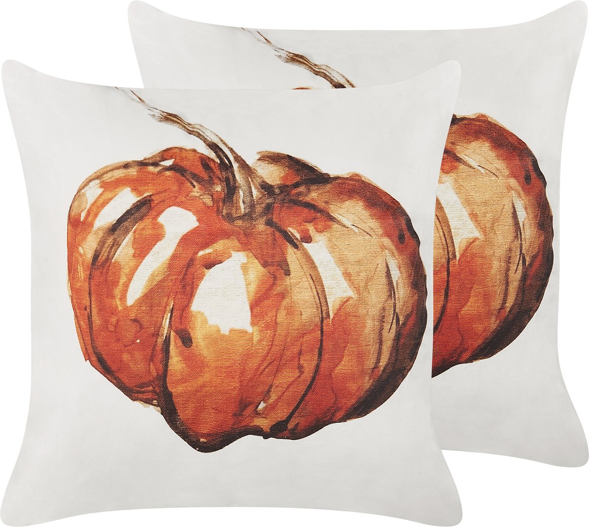 Beliani CURBITA - Sierkussen set van 2 - Beige - 45 x 45 cm - Fluweel