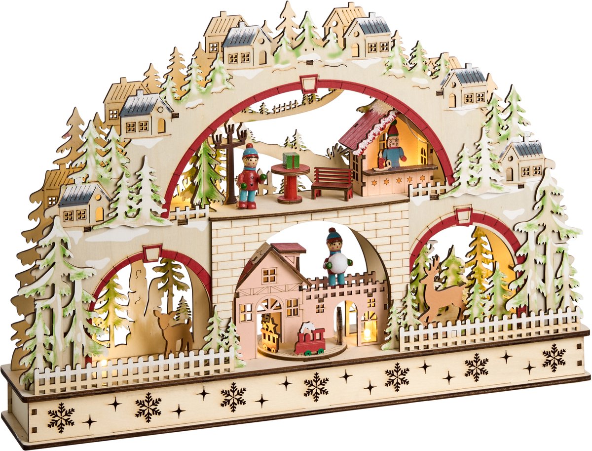 SELURA - LED kerstdecoratie - Lichtbruin - Multiplex
