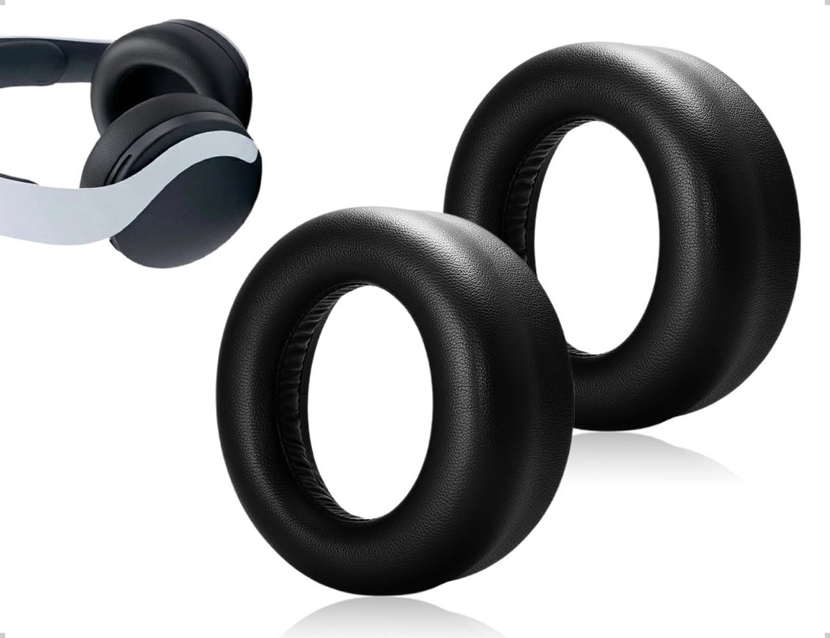 Comfortabele vervangende oorkussens van traagschuim voor optimale geluidsisolatie, geschikt voor gaming headsets zoals Sony PS5 Pulse 3D, 2 stuks in zwart