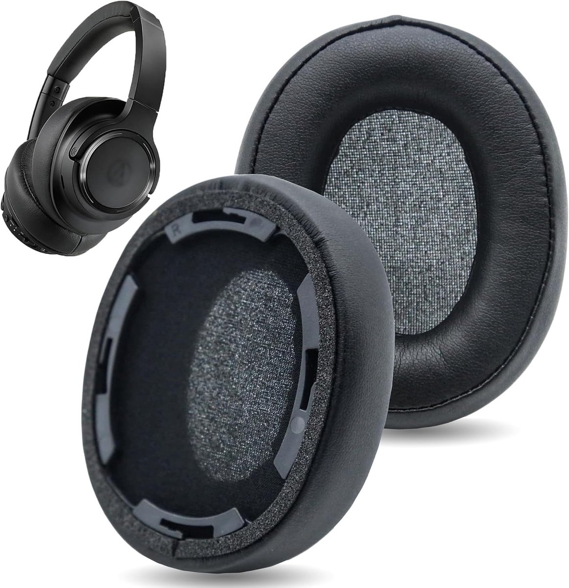 Vervangende oorkussens voor hoofdtelefoon met proteïneleer, geschikt voor Audio-Technica ATH-SR50BT en andere modellen, comfortabele pasvorm en geluidsisolatie
