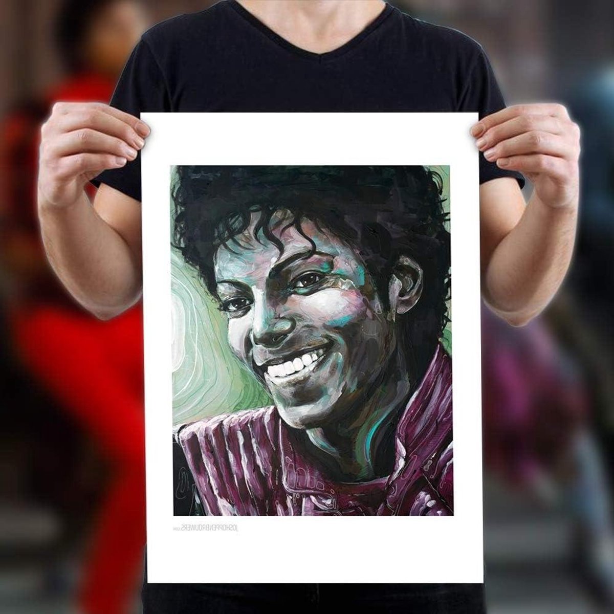 Michael Jackson Poster - Muziek Kunstprint - Muurdecoratie - Half Glanzende Afwerking - 50x70 cm - Multicolor