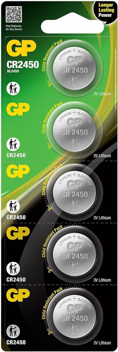 GP CR2450 3 V Lithium knoopcelbatterijen - 5 stuks - ShopVlot