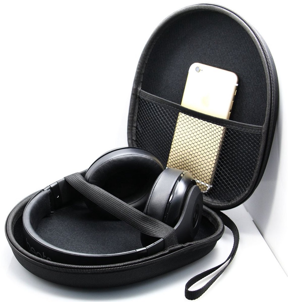 Omgoods - Hoofdtelefoon Tas voor On-Ear/Over-Ear Hoofdtelefoons - Beschermende Hoes Zacht Zwart