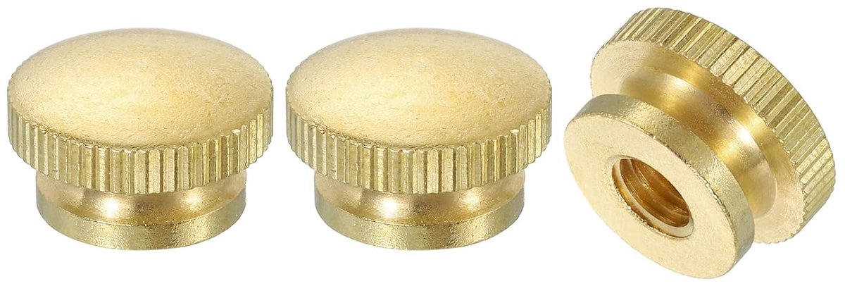 Vlindermoeren, 3 stuks, M8 x D20 mm x H12 mm, blote gat van messing met hoge kop, blinde kraag, bevestigingsmiddelen voor 3D-printeronderdelen