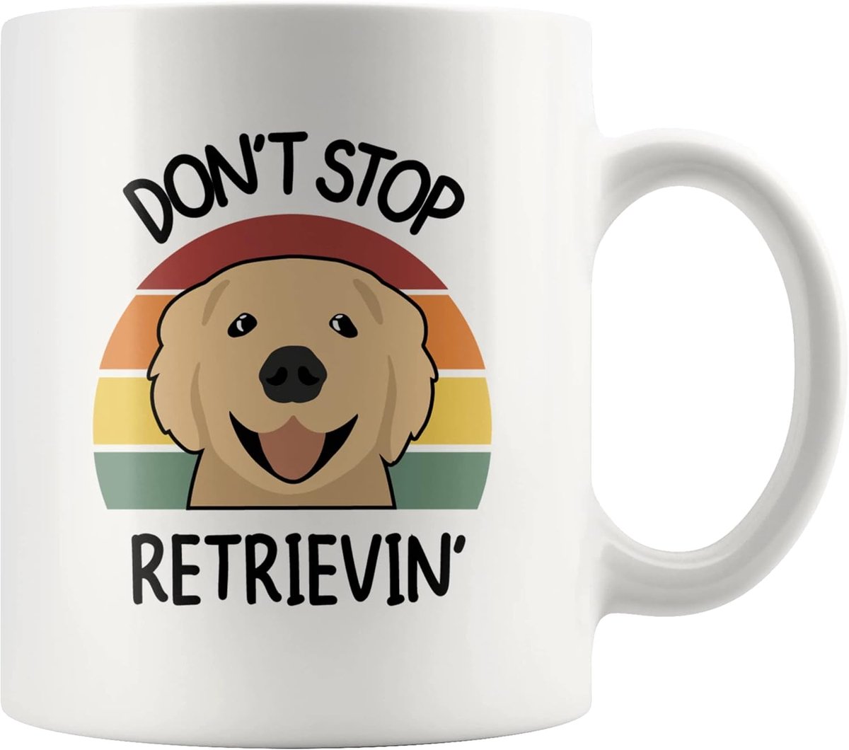 Stop Retrievin Golden Retriever Hond Moeder Papa Huisdier Lover Eigenaar Retro Vintage Keramische Koffiemok 11oz Wit