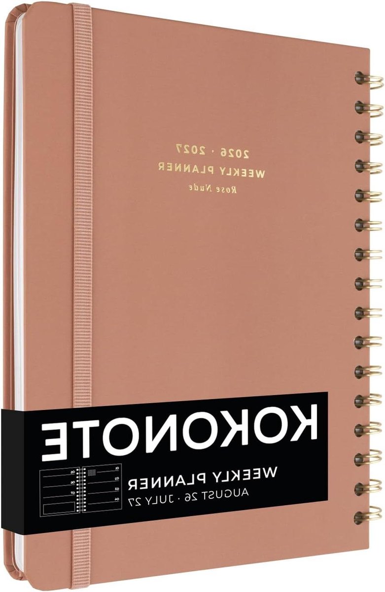 Academische Agenda - Weekplanner Planner - Studie Plannen - Weekoverzicht Lay-out - 17 x 21.5 cm - Rose Nude