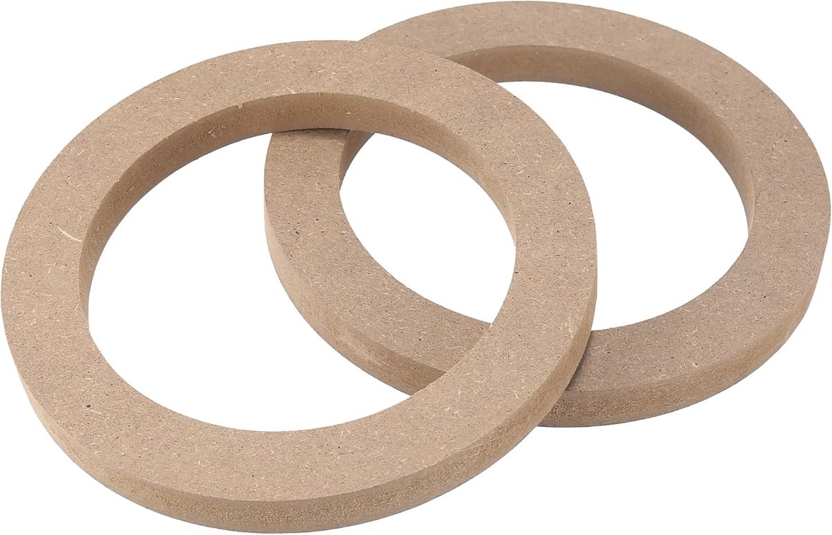 AUTOHAUX 2 stuks universele houten auto kaki luidspreker subwoofer spacer ringen