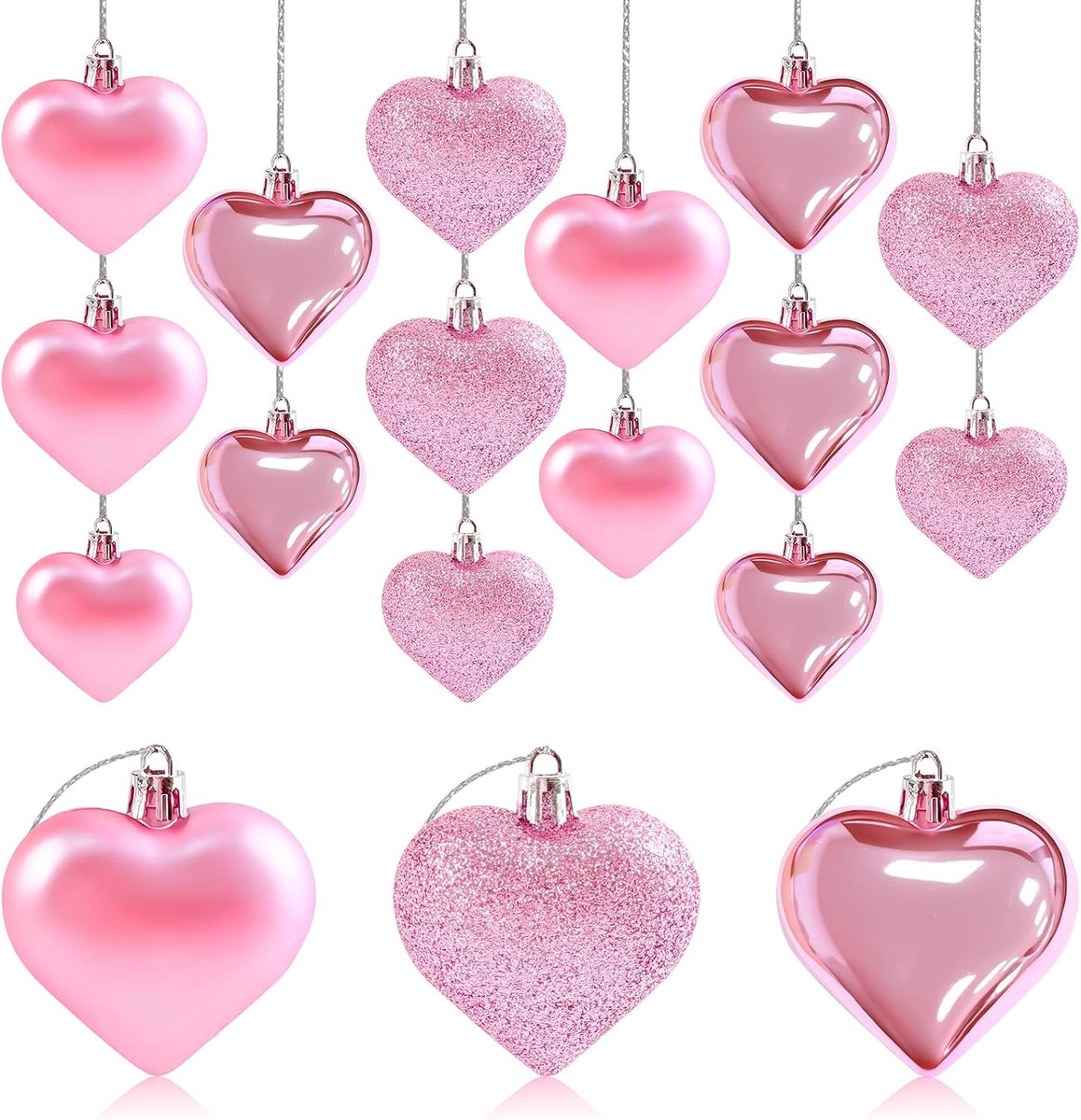 hart ornamenten roze