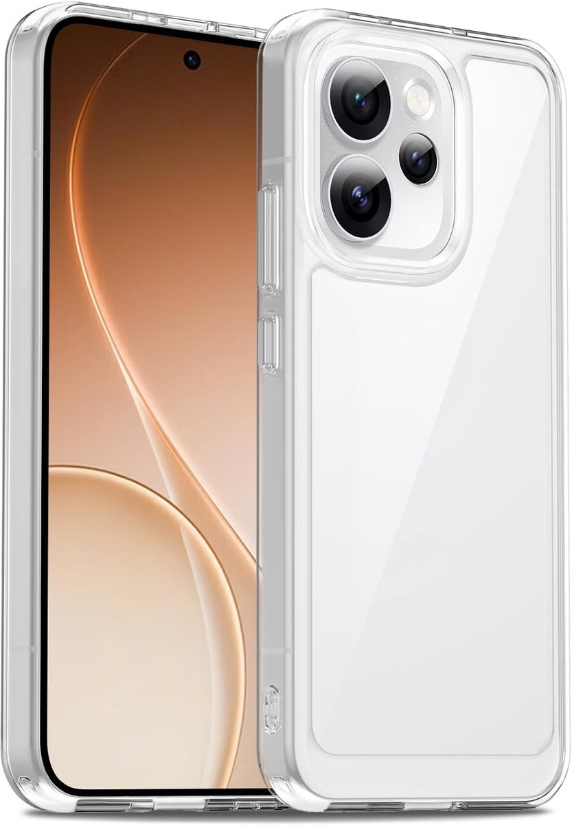 Hoesje voor Oppo Reno 15 Pro 5G, Militaire Valbescherming, Anti-Geel, Ultradun Schokbestendig Hoes met Harde PC Achterkant en Krasbestendig Case, Transparant